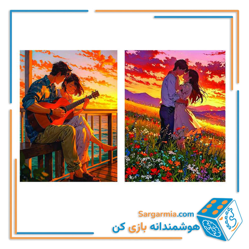 مینی پازل شیشه ای دوطرفه طرح عشق کد LO102