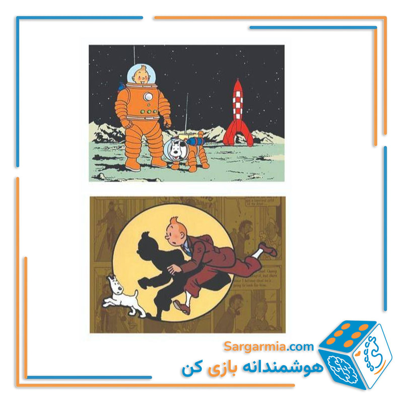 مینی پازل شیشه ای دوطرفه طرح تن تن کد AN104