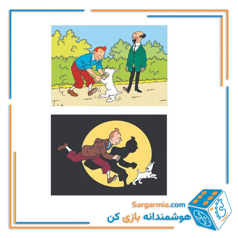 مینی پازل شیشه ای دوطرفه طرح تن تن کد AN101