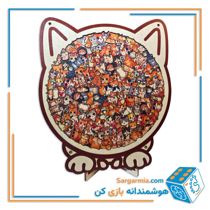 مینی پازل چوبی طرح گربه
