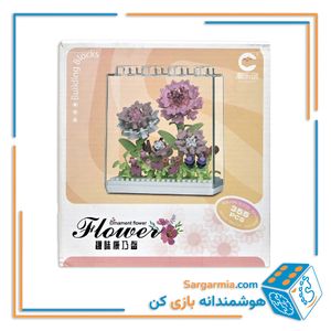 لگو گل صورتی مینیاتوری به همراه استند ۳۵۵ قطعه کد ۷۳۲۳