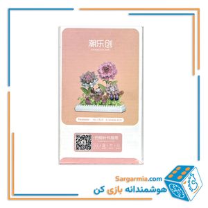 لگو گل صورتی مینیاتوری به همراه استند پلکسی لگویی کد ۷۳۲۳