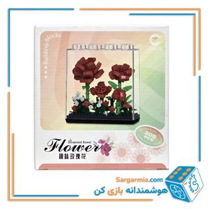 لگو گل قرمز مینیاتوری به همراه استند  ۳۰۸ قطعه کد ۷۳۷۶