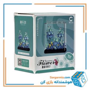 لگو گل آبی مینیاتوری به همراه استند پلکسی لگویی کد ۷۳7۷