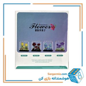 لگو گل آبی مینیاتوری به همراه استند پلکسی لگویی کد ۷۳7۷