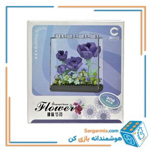 لگو گل بنفش مینیاتوری به همراه استند ۳۰۸ قطعه کد ۷۳۷۸