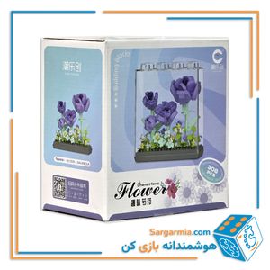 لگو گل بنفش مینیاتوری به همراه استند پلکسی لگویی کد ۷۳78