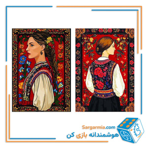 مینی پازل شیشه ای دوطرفه طرح دختر ایرانی کد ART106