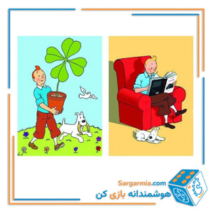 مینی پازل شیشه ای دوطرفه طرح تن تن کد AN107