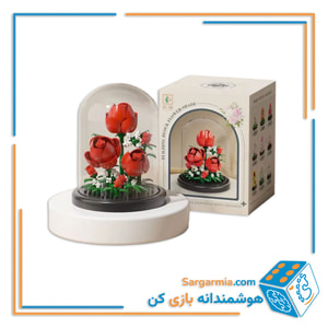 مینی لگو گل رز قرمز مینیاتوری باکس شیشه ای کد M3118