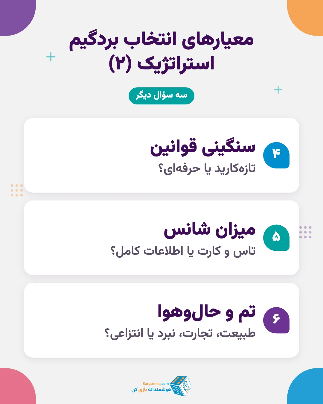 ۶ معیار انتخاب بهترین بردگیم استراتژیک برای خانواده و دوستان (ادامه)