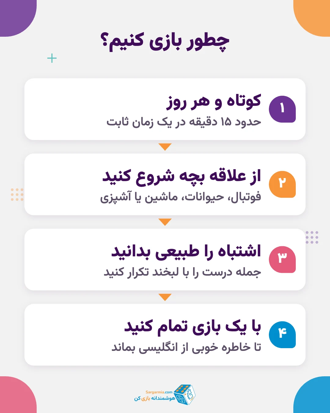 روش بازی برای یادگیری زبان انگلیسی در خانه