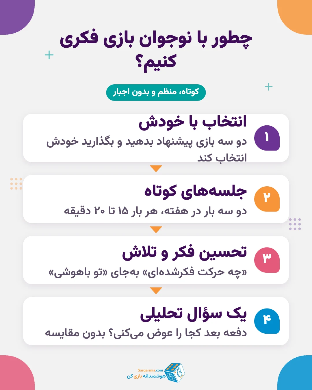 مراحل بازی فکری با نوجوان در خانه برای تقویت منطق و تمرکز